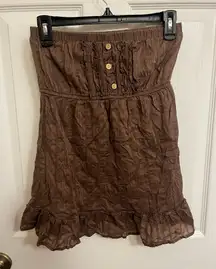 FANG Women’s size Medium Y2K Babydoll Brown Strapless Top