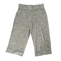 LOGO by Lori Goldstein Wide Leg Crop Gaucho Lounge Pants | Oatmeal | Medium