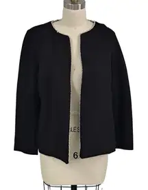 Alfani black blazer with silver ball detail around hem size 14p