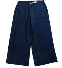 J. Jill 218731 Navy Wide Leg Modal Elastic Waist Cropped‎ Pants Size Small NWT