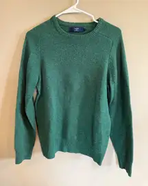 J Crew Green Lambswool Crewneck Pullover Sweater Size S