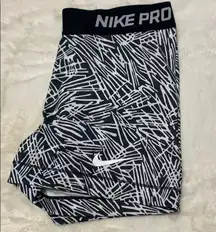 Black and White Zebra Print Nike Pro Shirts