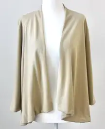 Charter Club Tan Cotton Blend Open Cardigan Sweater Medium Petite