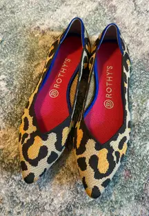 Rothy's big cat Leopard pointed flats 8.5