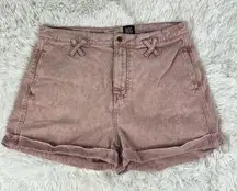 BDG Urban Outfitters Rose Pink Acid Wash High Waisted Cuffed Shorts Size 28