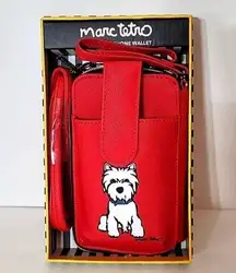 Marc Tetro Westie Red Crossbody Purse Cellphone Wallet Case NWT