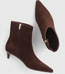 Madewell Emilie Brown Suede Pointed Toe Kitten Heel Ankle Boots Women's 8.5