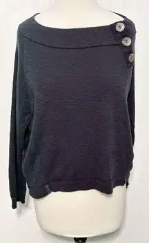 Free People Women's Don't Forget Me Button Pullover Shirt Top Black Size Medium