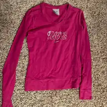 Nike  hot pink v-neck long sleeve shirt size small