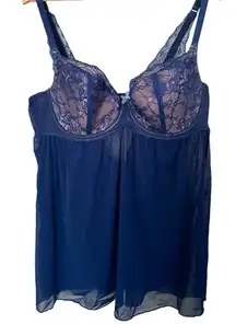 Adore Me Ella Contour Blue Babydoll