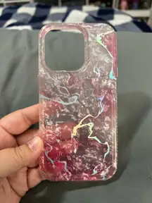 iPhone 14 Pro phone case pink and silver 