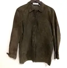 Real Clothes Saks Fifth Avenue 12 Suede Button Front Shirt