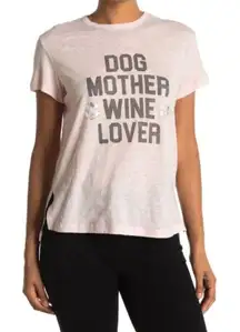 💕PJ SALVAGE💕 Dog & Wine Pajama T-Shirt ~ Dog Mother Wine Lover Blush S NWT