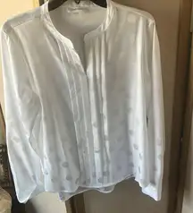 Calvin Klein Women's tone on tone Polka Dot Blouse large