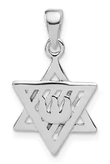 Sterling Silver Antiqued Star of David Pendant
