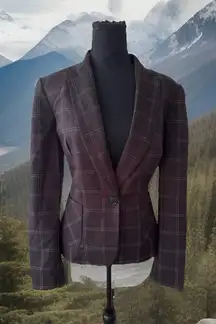 Chic BLACK LABEL by EVAN -PICONE Plaid Long Sleeve Blazer Sz 10 Fully Lined‎