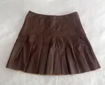 Faux Leather Pleated Mini Skirt