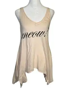 Wildfox light pink "Meow!" loose-fit tank top size XS