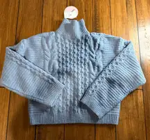 Pink Rose Cropped Turtleneck Sweater