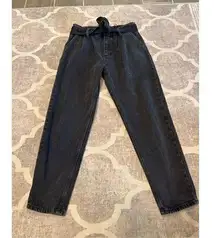 BDG mom tie waist paperbag black denim jeans size 25