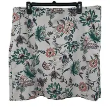 Loft size‎ 16 new with tags skirt zip up rear gray with allover floral print