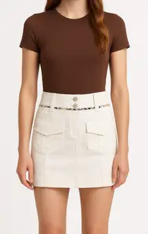 Burberry London White‎ Cotton Mini Skirt Size 2 | Designer Italy Made