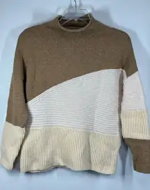 B14 - French connection wool blend color block sweater size Small