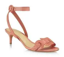 ALEXANDRE BIRMAN Isabella 50 Braided Guava Leather Sandals Size 36.5 / US 6.5