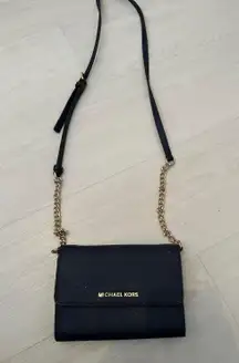 Navy Micheal Kors Crossbody Purse