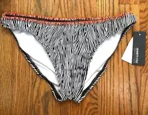 NEW NWT KENNETH COLE REACTION Brown Etc Zebra Hipster Swim Bikini BOTTOM Medium