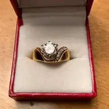 Gold & “diamond” engagement ring