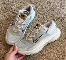 Nike Crater Remixa Sneakers Womens Gray Green Lace up Running Low Top