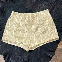 Mustard Seed Cream High Waist Lace Shorts Size M