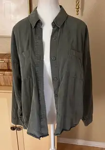 RARE‎ Moussy Graphic Button Down Up Shirt Jacket
Shacket Olive Army Green Size M