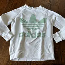 Adidas sweatshirt-white mint green logo