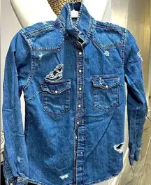 Topshop Denim Western Shirt