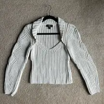 Express Ivory Textured Knit Top