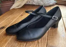 Capezio Black Leather Ballet Heels