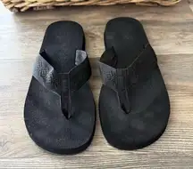 REEF Sandy Black Flip Flops Women’s Size 11 Beach Sandals Soft Strap Comfort