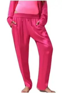 ZARA SATIN SPLIT HEM TROUSERS FUCHSIA Size L 4886/045