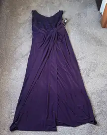R&M Richards Plum Purple Ruched Dress SIZE 12