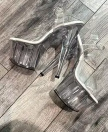 Clear platform pleaser dancing figure competition shoes  size 6