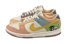 Nike Shoes Dunk Low Retro Sun Club Tan White Multicolor Sneakers Women's 8.5