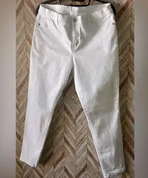 Soho Taper Ankle White Jeans Front And Back Pockets High Waisted Women's Size 12