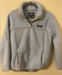 Womens Lauren James Preptec Baby Blue Gray Sherpa Fleece Pullover Size Small