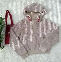 Lululemon Oh So Sherpa Half Zip Tan Fuzzy Pullover 6