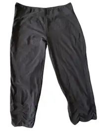 Soft Surroundings Black Capri Slouchy Cuffed Leggings Size Large