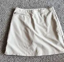 Patagonia Duway Skirt Skort Golf Pocket Zip Sides Beige Size 6 Pickleball Gym