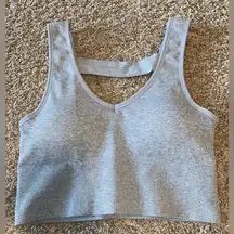 90 Degrees by Reflex 90 degree v-reck gray padded crop tank top