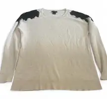 Bloomingdale's women's  2-ply 100% cashmere sweater size S black and cream